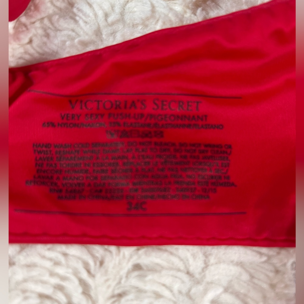 Victoria’s Secret Bra Set Sweetheart Red 34C L NWT, NWOT - Picture 7 of 8